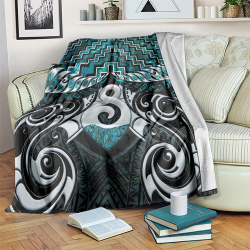 New Zealand Maori Blanket Poutama Pikorua - Single Twist Paua Shell