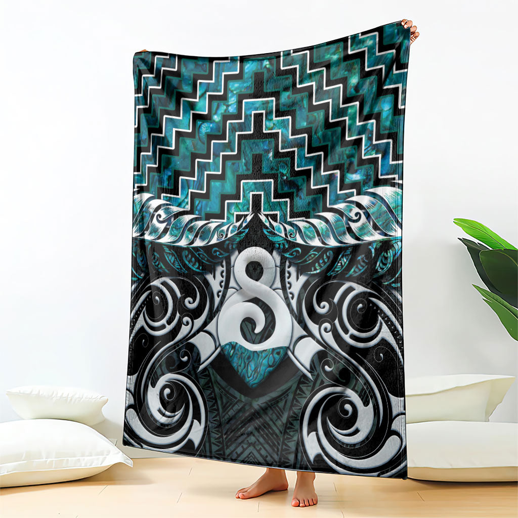 New Zealand Maori Blanket Poutama Pikorua - Single Twist Paua Shell