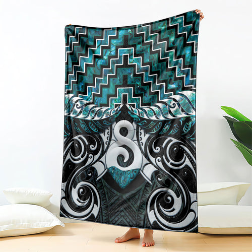 New Zealand Maori Blanket Poutama Pikorua - Single Twist Paua Shell