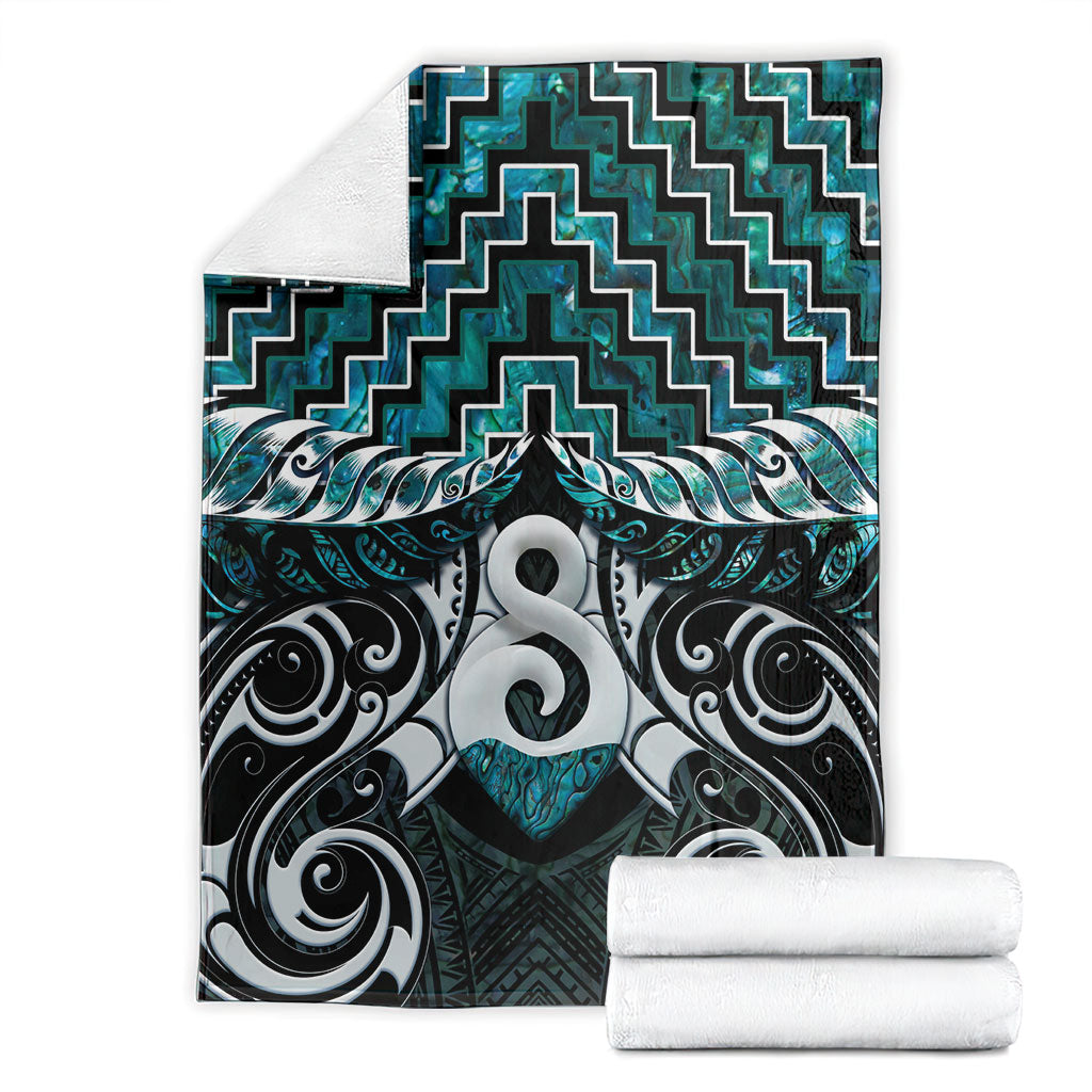 New Zealand Maori Blanket Poutama Pikorua - Single Twist Paua Shell