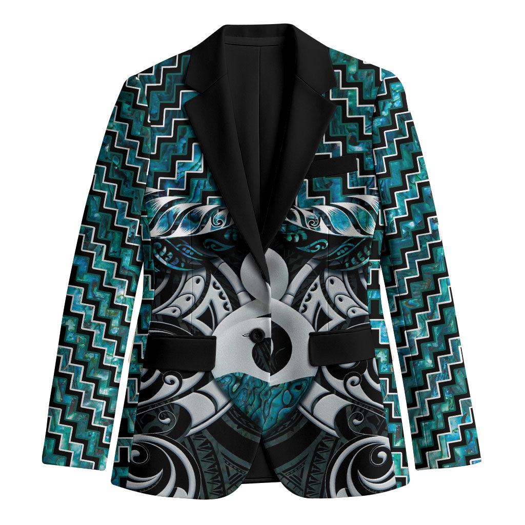 New Zealand Maori Blazer Poutama Pikorua - Single Twist Paua Shell
