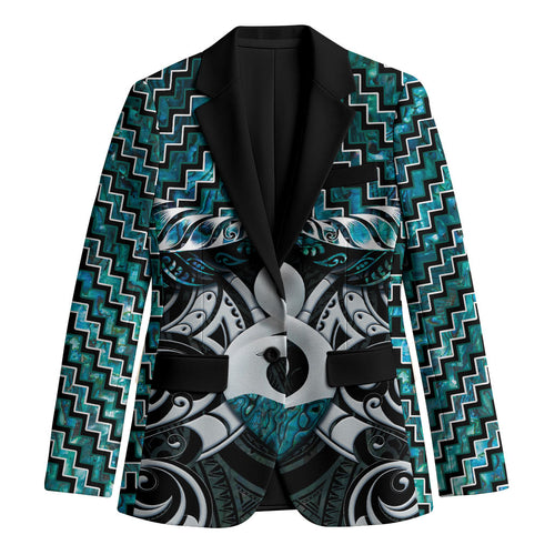 New Zealand Maori Blazer Poutama Pikorua - Single Twist Paua Shell