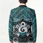 New Zealand Maori Blazer Poutama Pikorua - Single Twist Paua Shell