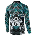 New Zealand Maori Button Sweatshirt Poutama Pikorua - Single Twist Paua Shell