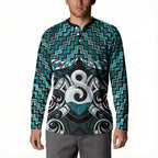 New Zealand Maori Button Sweatshirt Poutama Pikorua - Single Twist Paua Shell
