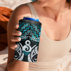 New Zealand Maori 4 in 1 Can Cooler Tumbler Poutama Pikorua - Single Twist Paua Shell