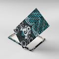 New Zealand Maori Canvas Wall Art Poutama Pikorua - Single Twist Paua Shell
