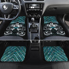 New Zealand Maori Car Mats Poutama Pikorua - Single Twist Paua Shell