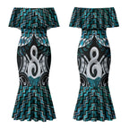 New Zealand Maori Couples Matching Mermaid Dress and Hawaiian Shirt Poutama Pikorua - Single Twist Paua Shell