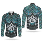 New Zealand Maori Couples Matching Off Shoulder Maxi Dress and Long Sleeve Button Shirt Poutama Pikorua - Single Twist Paua Shell