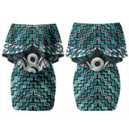 New Zealand Maori Couples Matching Off Shoulder Short Dress and Hawaiian Shirt Poutama Pikorua - Single Twist Paua Shell