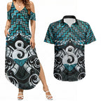 New Zealand Maori Couples Matching Summer Maxi Dress and Hawaiian Shirt Poutama Pikorua - Single Twist Paua Shell