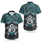 New Zealand Maori Couples Matching Tank Maxi Dress and Hawaiian Shirt Poutama Pikorua - Single Twist Paua Shell