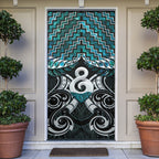 New Zealand Maori Door Cover Poutama Pikorua - Single Twist Paua Shell