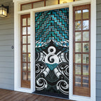New Zealand Maori Door Cover Poutama Pikorua - Single Twist Paua Shell