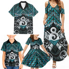 New Zealand Maori Family Matching Summer Maxi Dress and Hawaiian Shirt Poutama Pikorua - Single Twist Paua Shell
