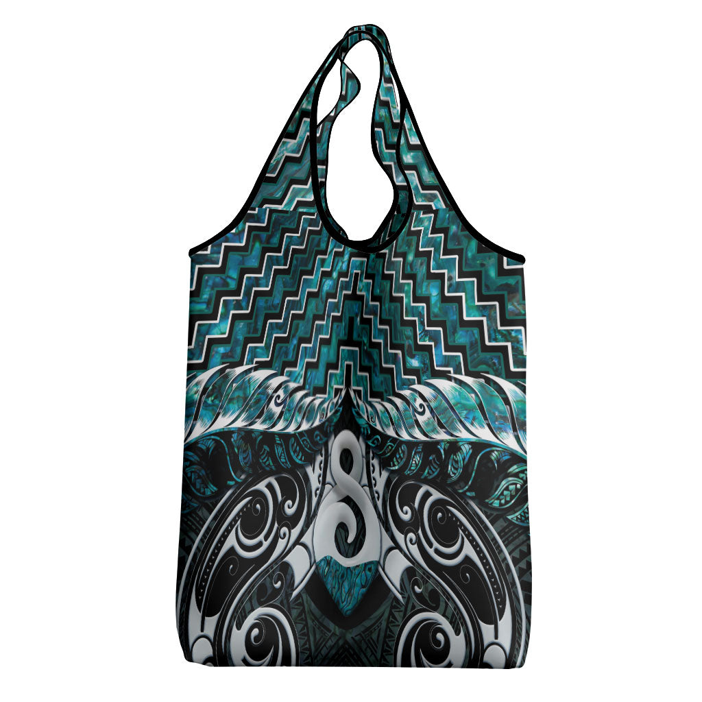 New Zealand Maori Grocery Bag Poutama Pikorua - Single Twist Paua Shell