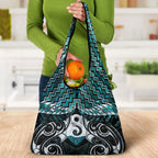 New Zealand Maori Grocery Bag Poutama Pikorua - Single Twist Paua Shell
