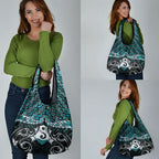 New Zealand Maori Grocery Bag Poutama Pikorua - Single Twist Paua Shell