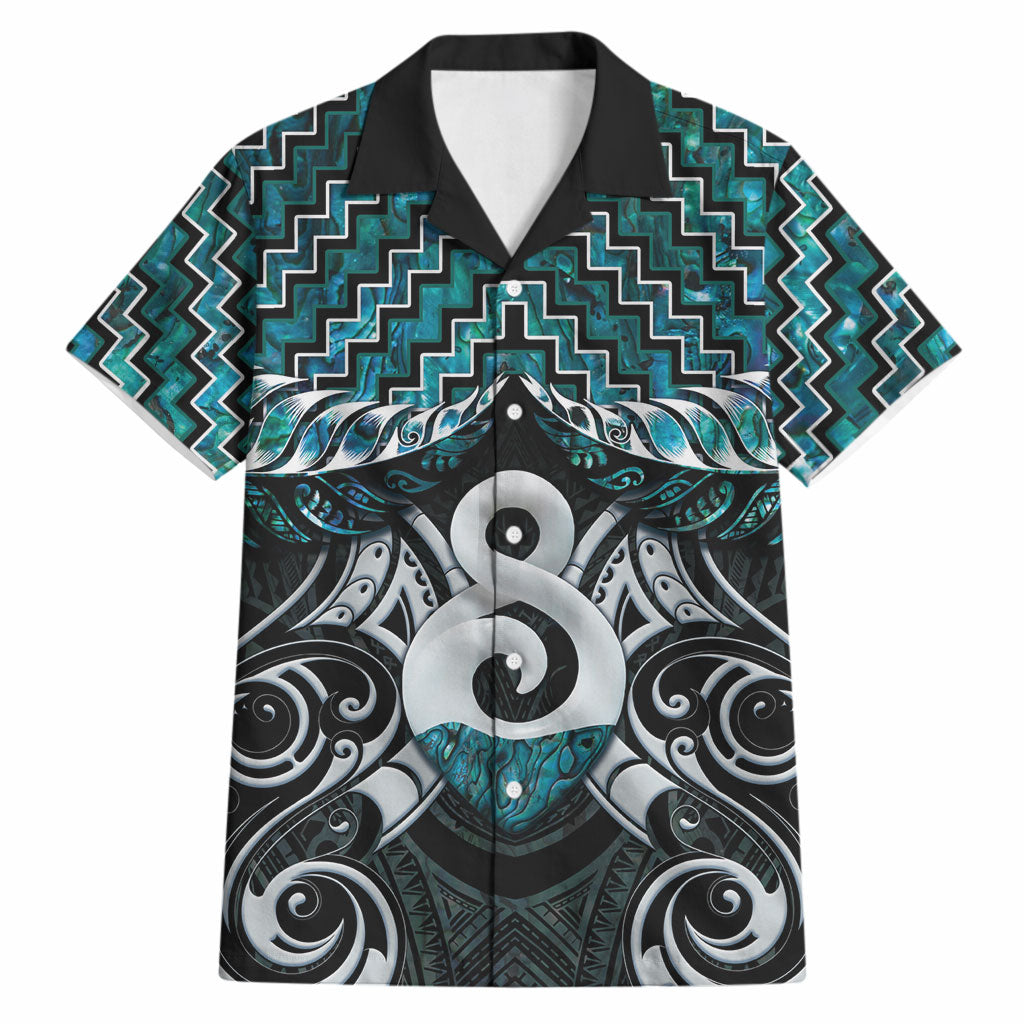 New Zealand Maori Hawaiian Shirt Poutama Pikorua - Single Twist Paua Shell