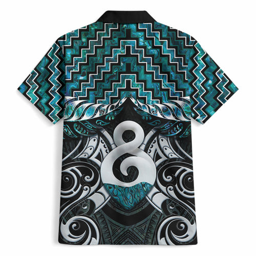 New Zealand Maori Hawaiian Shirt Poutama Pikorua - Single Twist Paua Shell