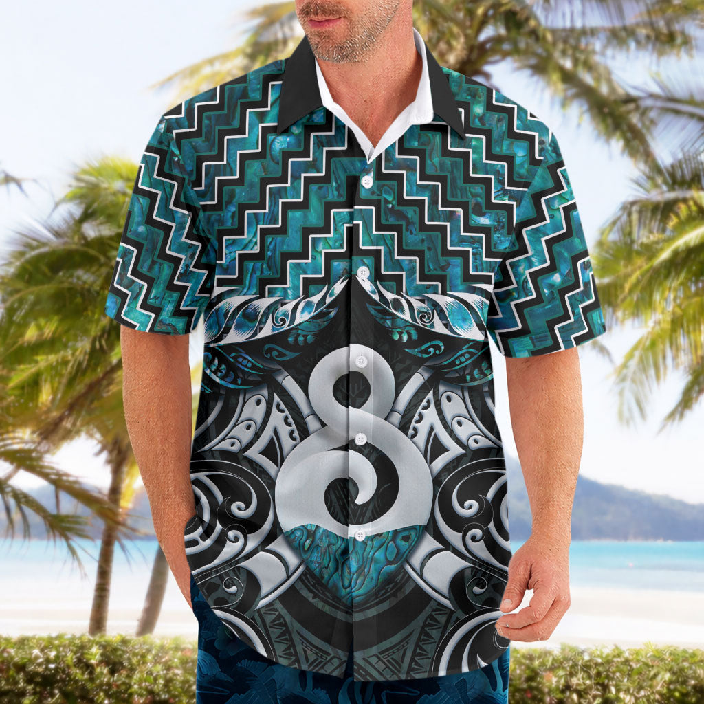 New Zealand Maori Hawaiian Shirt Poutama Pikorua - Single Twist Paua Shell