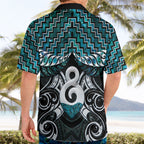 New Zealand Maori Hawaiian Shirt Poutama Pikorua - Single Twist Paua Shell