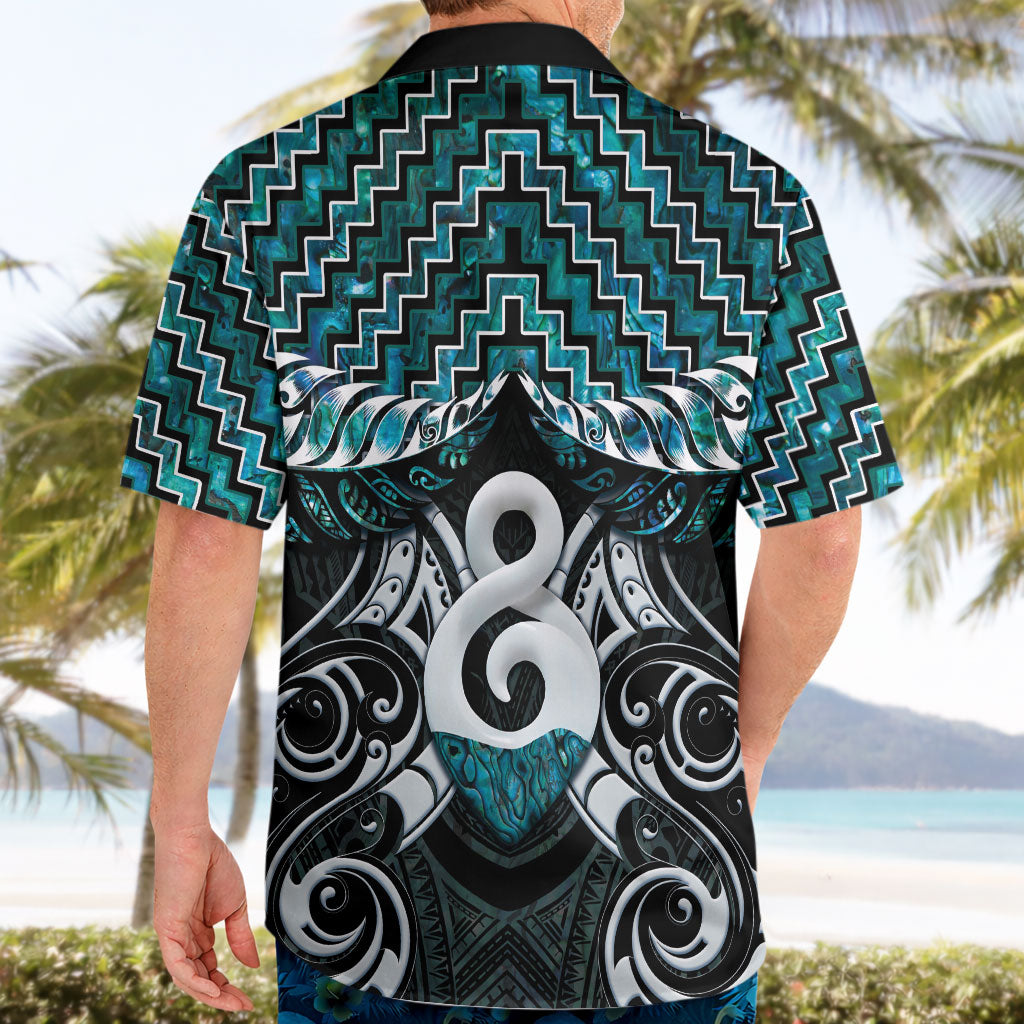 New Zealand Maori Hawaiian Shirt Poutama Pikorua - Single Twist Paua Shell