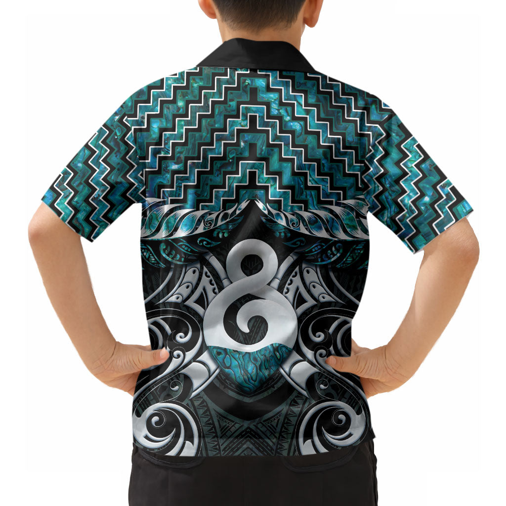 New Zealand Maori Hawaiian Shirt Poutama Pikorua - Single Twist Paua Shell