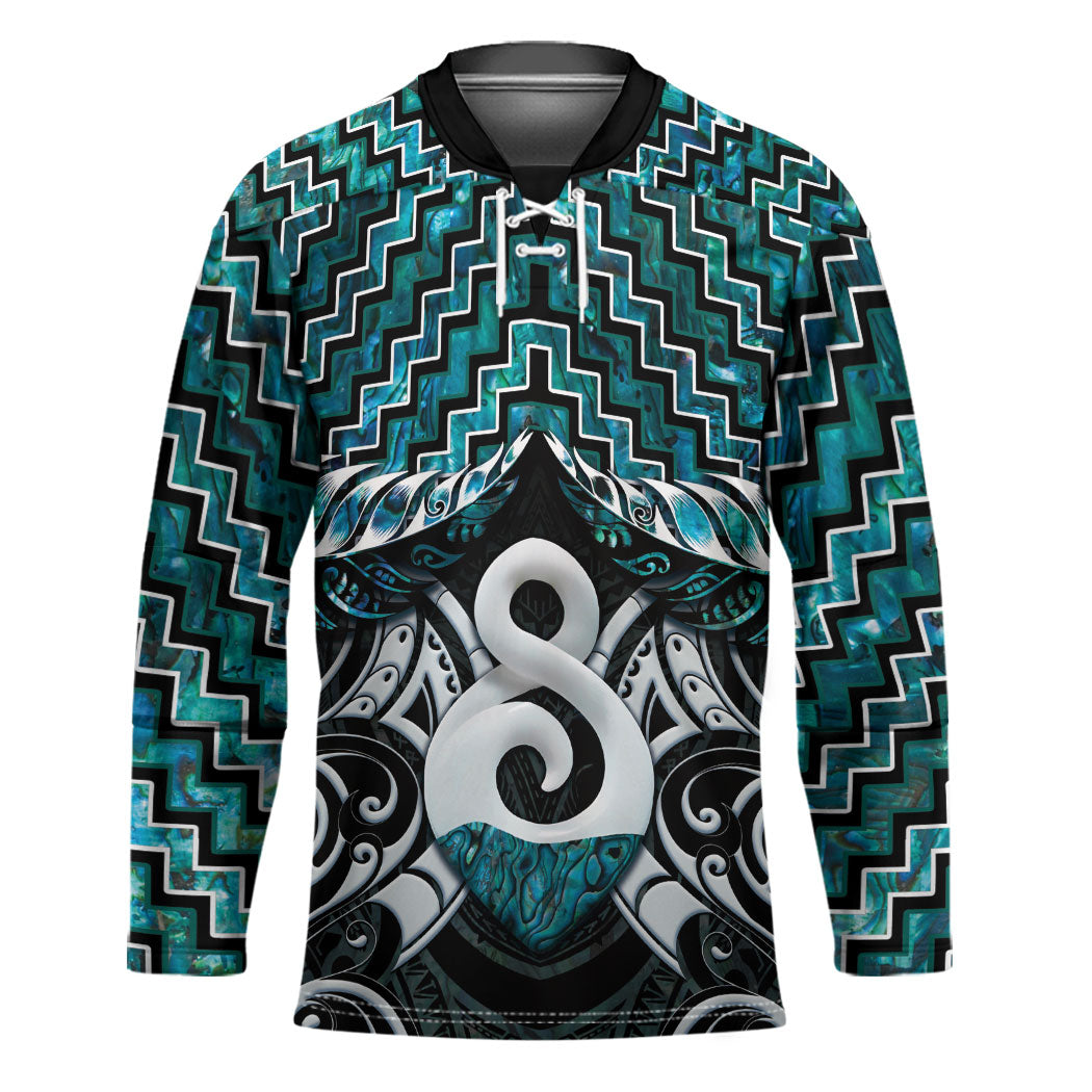 New Zealand Maori Hockey Jersey Poutama Pikorua - Single Twist Paua Shell