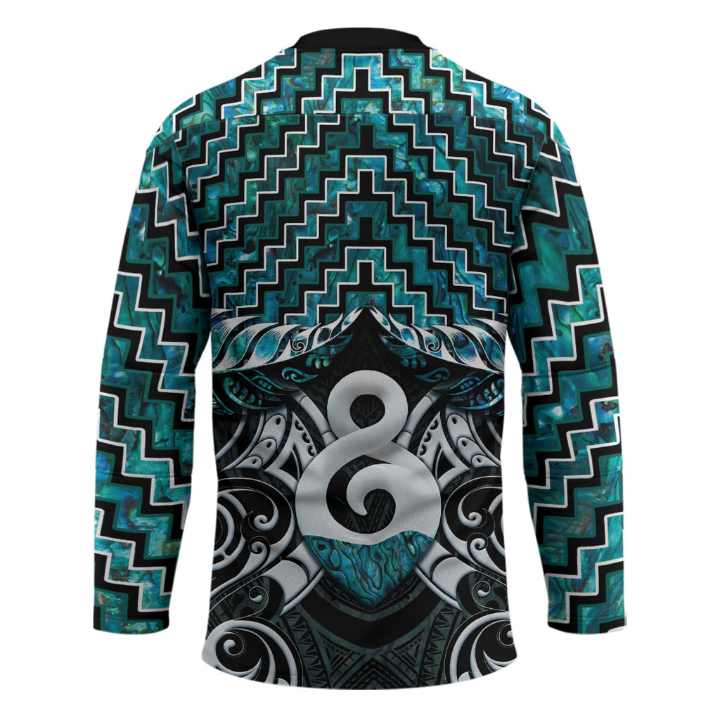 New Zealand Maori Hockey Jersey Poutama Pikorua - Single Twist Paua Shell