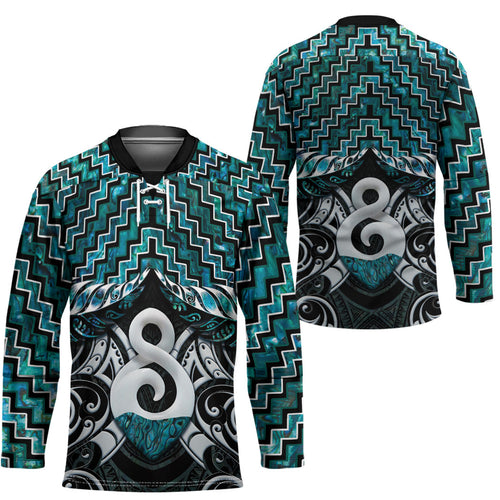 New Zealand Maori Hockey Jersey Poutama Pikorua - Single Twist Paua Shell