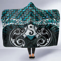 New Zealand Maori Hooded Blanket Poutama Pikorua - Single Twist Paua Shell