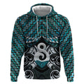 New Zealand Maori Hoodie Poutama Pikorua - Single Twist Paua Shell