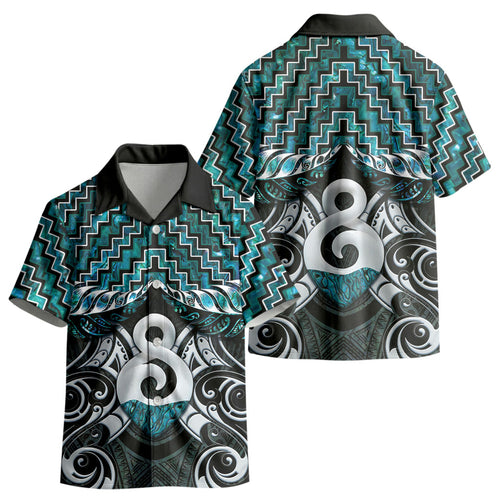 New Zealand Maori Kid Hawaiian Shirt Poutama Pikorua - Single Twist Paua Shell