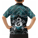 New Zealand Maori Kid Hawaiian Shirt Poutama Pikorua - Single Twist Paua Shell