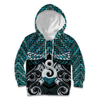 New Zealand Maori Kid Hoodie Poutama Pikorua - Single Twist Paua Shell
