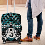New Zealand Maori Luggage Cover Poutama Pikorua - Single Twist Paua Shell