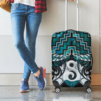 New Zealand Maori Luggage Cover Poutama Pikorua - Single Twist Paua Shell