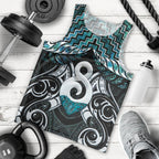 New Zealand Maori Men Tank Top Poutama Pikorua - Single Twist Paua Shell