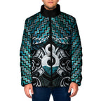 New Zealand Maori Padded Jacket Poutama Pikorua - Single Twist Paua Shell