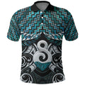 New Zealand Maori Polo Shirt Poutama Pikorua - Single Twist Paua Shell