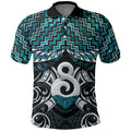 New Zealand Maori Polo Shirt Poutama Pikorua - Single Twist Paua Shell LT05
