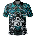 New Zealand Maori Polo Shirt Poutama Pikorua - Single Twist Paua Shell LT05