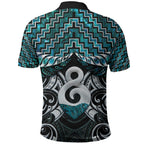 New Zealand Maori Polo Shirt Poutama Pikorua - Single Twist Paua Shell