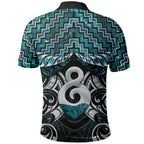 New Zealand Maori Polo Shirt Poutama Pikorua - Single Twist Paua Shell LT05