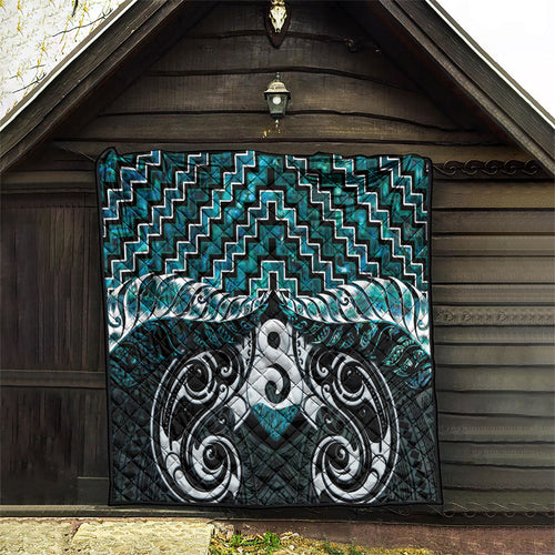 New Zealand Maori Quilt Poutama Pikorua - Single Twist Paua Shell
