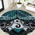 New Zealand Maori Round Carpet Poutama Pikorua - Single Twist Paua Shell