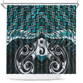 New Zealand Maori Shower Curtain Poutama Pikorua - Single Twist Paua Shell