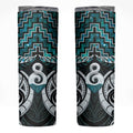 New Zealand Maori Skinny Tumbler Poutama Pikorua - Single Twist Paua Shell